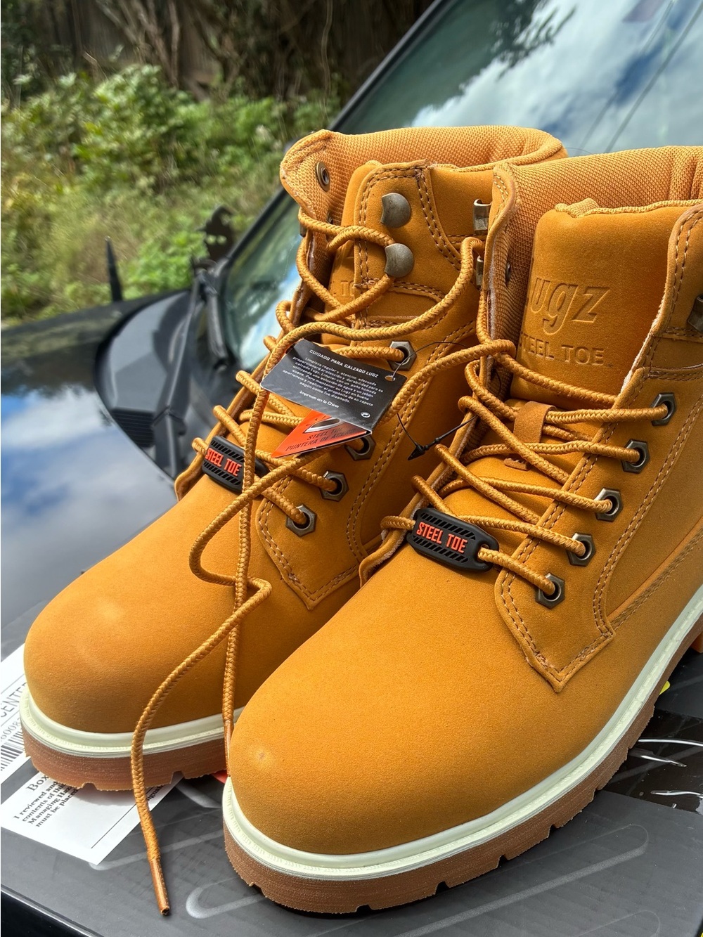 Lugz Wheat/Tan Men’s Steel Toe Work Boots